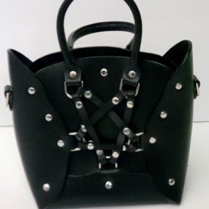 Zana Bayne Mini Penatgram HandBag - Black Leather Silver Hardware, MSRP $495.00